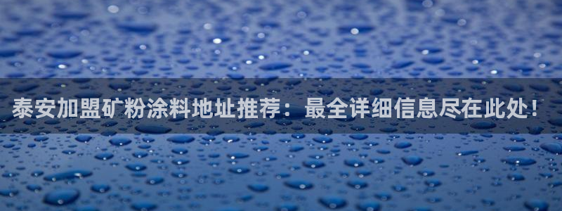爱游戏官网客户端：泰安加盟矿粉涂料地址推